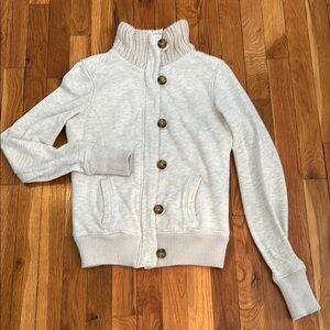SO Cream Button-Up Cowl Sweater